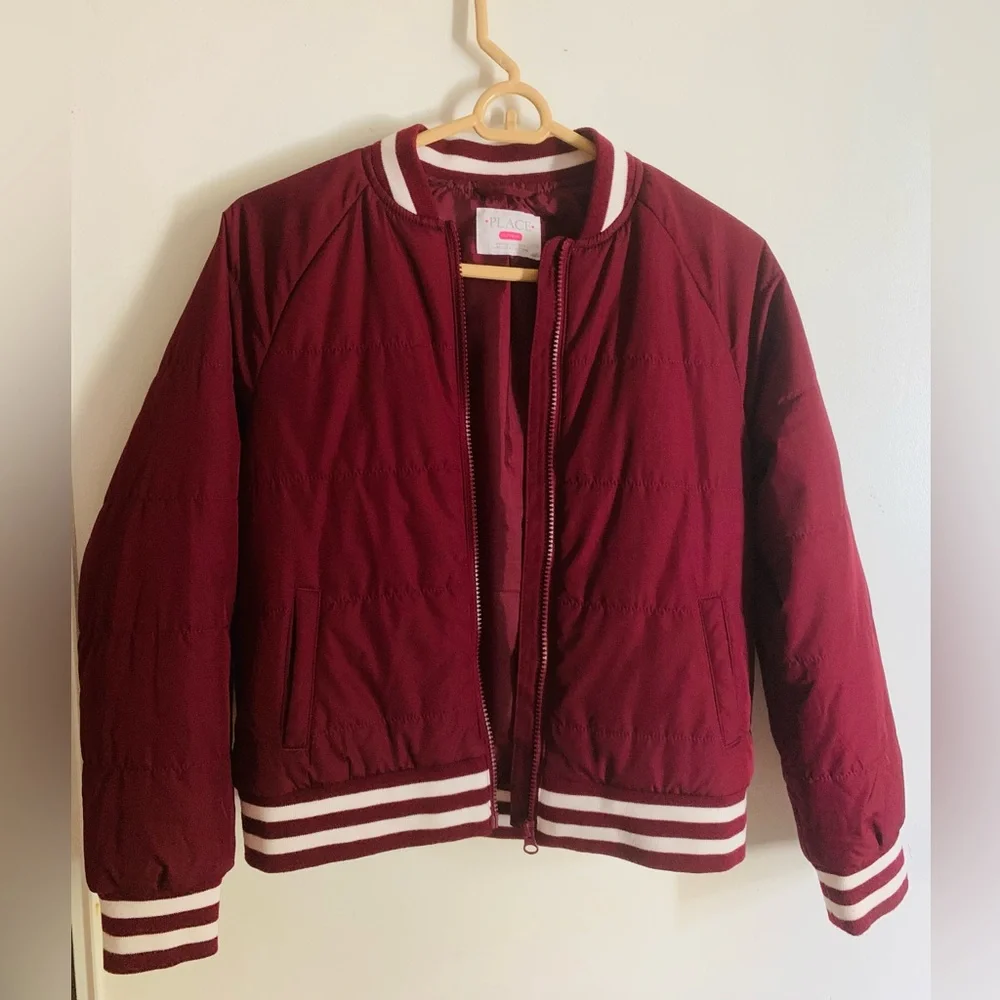 Children’s Place Girls Bomber Jacket Rubine Size XL 14